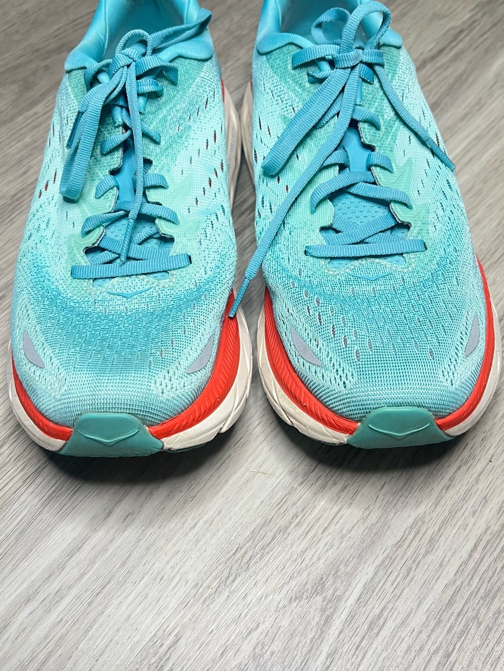 Hoka Clifton 8 women's running shoes Aquarelle / Eggshell Blue 9.5B *No insoles